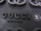 Gucci Flat Form Horsebit Rubber Sandals 35 Shoes Black — view 5