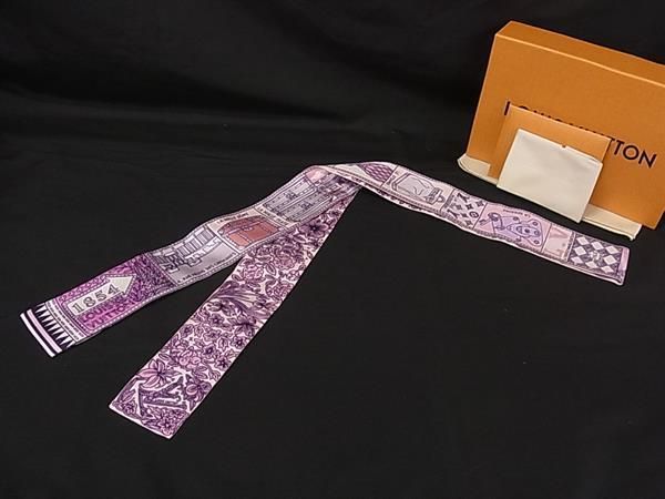 Louis Vuitton Bandeau BB Jeu Druis Silk 100% Ribbon Scarf Pink