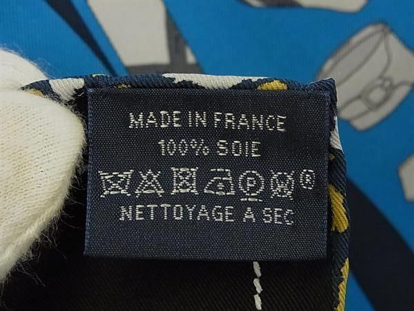Hermes Monsieur Et Madame & Carre 70 Silk Scarf Shawl Navy — view 5