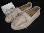 Fendi O-rock Suede Tassel Loafers 10 Shoes Beige