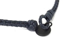 Bottega Veneta Intrecciato Leather Bracelet Navy — view 3