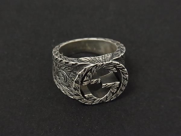 Gucci Interlocking Arabesque Silver Ring