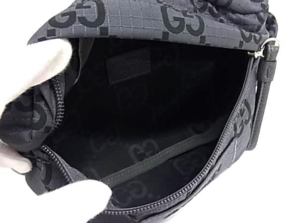 Gucci GG Pattern Nylon Canvas Crossbody Belt Bag Waist Pouch Gray — view 5