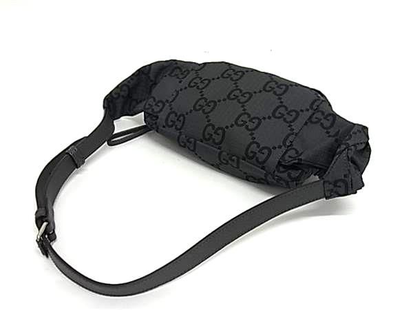 Gucci GG Pattern Nylon Canvas Crossbody Belt Bag Waist Pouch Gray — view 3