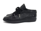 Chanel CC Logo Leather Sneakers Black — view 3