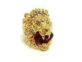 Gucci Lion Head Shishi S Gold Red Ring