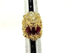 Gucci Lion Head Shishi S Gold Red Ring — view 3