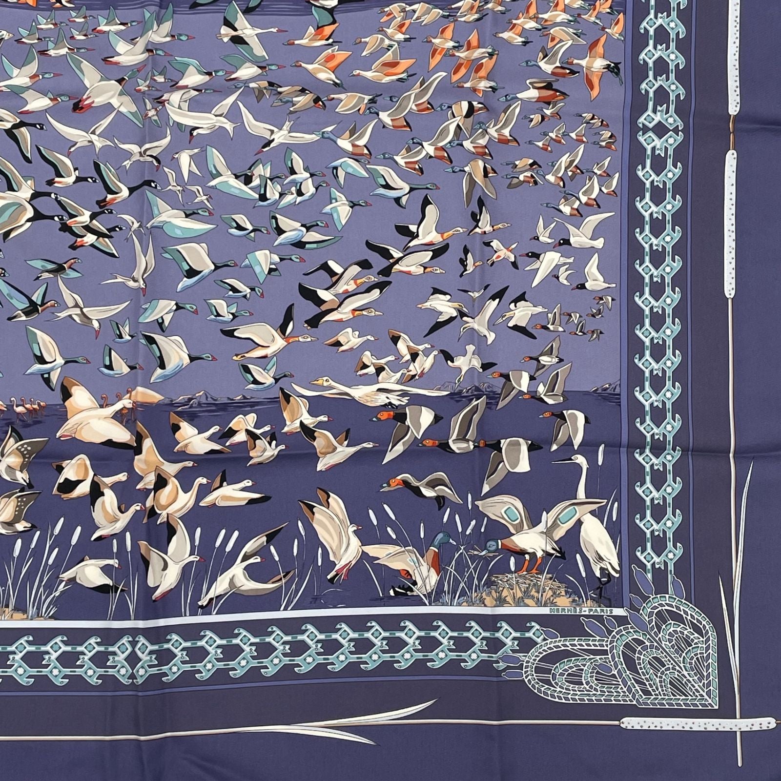 Hermes Carre 90 Libres Comme L'air the Sky Is Silk Scarf Blue — view 5