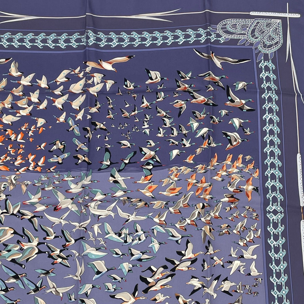 Hermes Carre 90 Libres Comme L'air the Sky Is Silk Scarf Blue — view 3