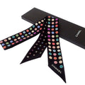 Chanel Slim Bandeau Scarf Silk Black Multicolor