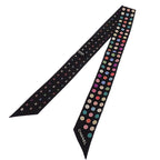 Chanel Slim Bandeau Scarf Silk Black Multicolor — view 2