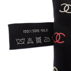 Chanel Slim Bandeau Scarf Silk Black Multicolor — view 6