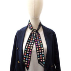 Chanel Slim Bandeau Scarf Silk Black Multicolor — view 7