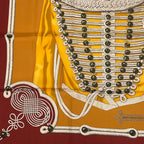 Hermes Carre 90 Brandebourgs Scarf Silk Red Yellow — view 3
