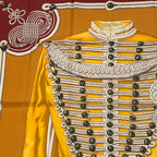 Hermes Carre 90 Brandebourgs Scarf Silk Red Yellow — view 2