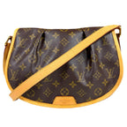 Louis Vuitton Menilmontan PM Monogram Shoulder Bag Canvas Brown