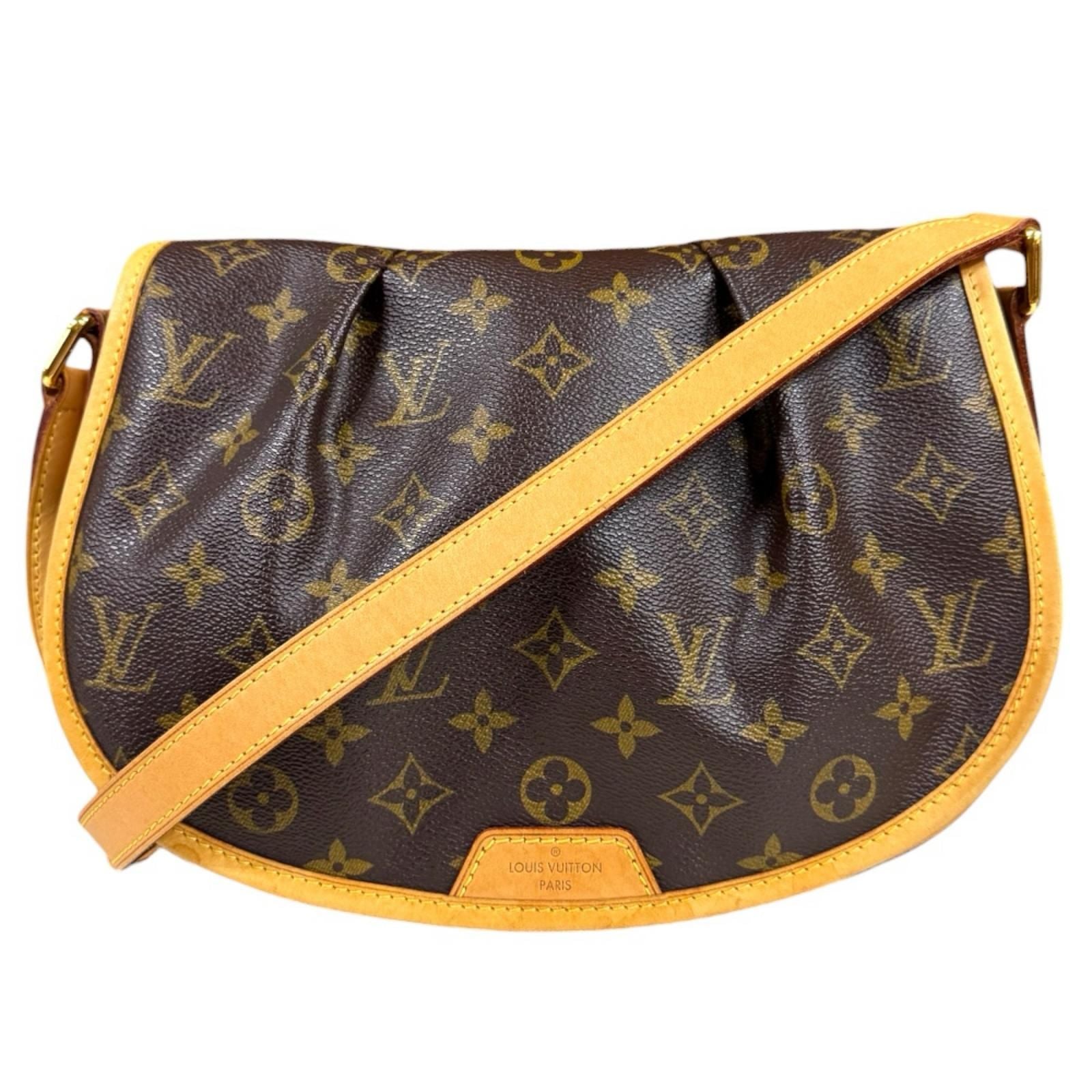 Louis Vuitton Menilmontan PM Monogram Shoulder Bag Canvas Brown