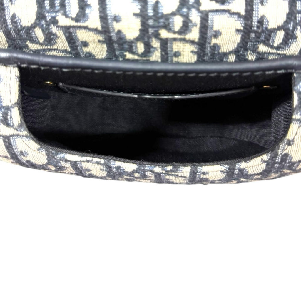 Dior Bobi Oblique Shoulder Bag Leather Navy — view 7