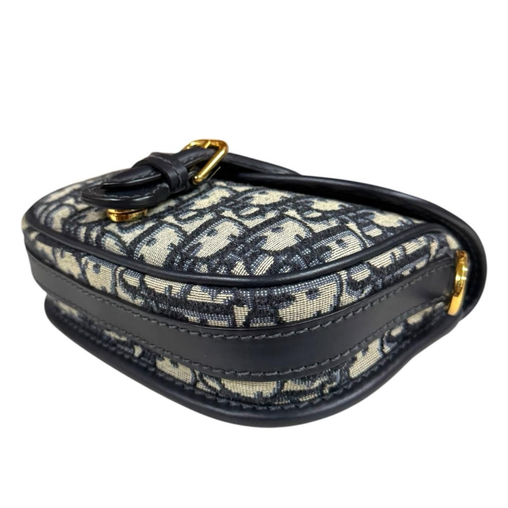 Dior Bobi Oblique Shoulder Bag Leather Navy — view 6
