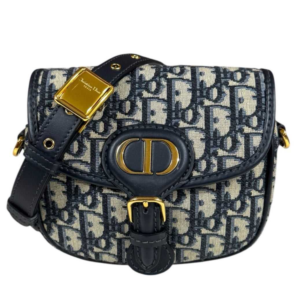 Dior Bobi Oblique Shoulder Bag Leather Navy