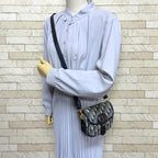 Dior Bobi Oblique Shoulder Bag Leather Navy — view 2