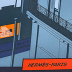 Hermes Carre 90 Scarf Space Shopping at Faubourg Blue — view 6
