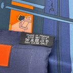 Hermes Carre 90 Scarf Space Shopping at Faubourg Blue — view 7