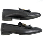 Hermes Moccasins Royale 37 Black Leather Gold Shoes — view 5