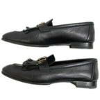 Hermes Moccasins Royale 37 Black Leather Gold Shoes — view 4