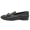 Hermes Moccasins Royale 37 Black Leather Gold Shoes