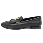 Hermes Moccasins Royale 37 Black Leather Gold Shoes