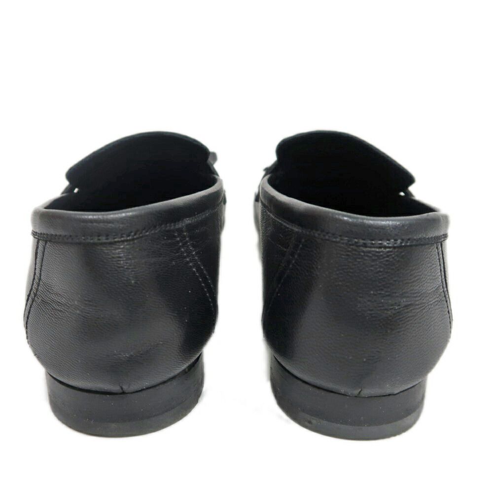 Hermes Moccasins Royale 37 Black Leather Gold Shoes — view 6