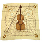 Hermes Scarf Carre 90 Music Played by Spheres la Musique Des Yellow Silk