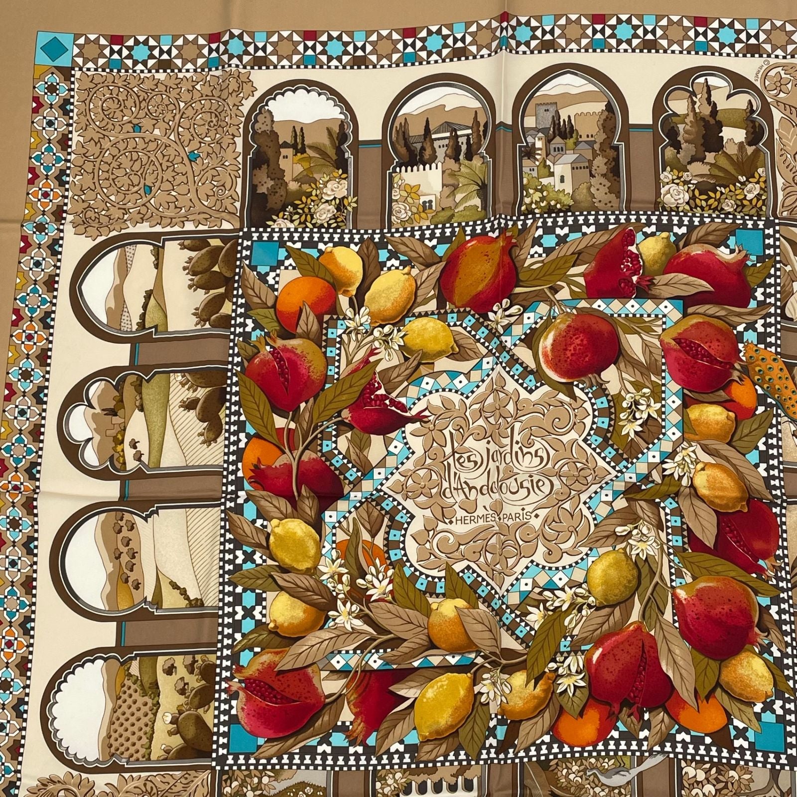 Hermes Carre 90 les Jardins D' Andalousie Andalusian Garden Scarf Multicolor — view 5
