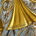 Hermes Carre 90 Chasse Au Bois Forest Hunting Yellow Scarf Silk — view 7