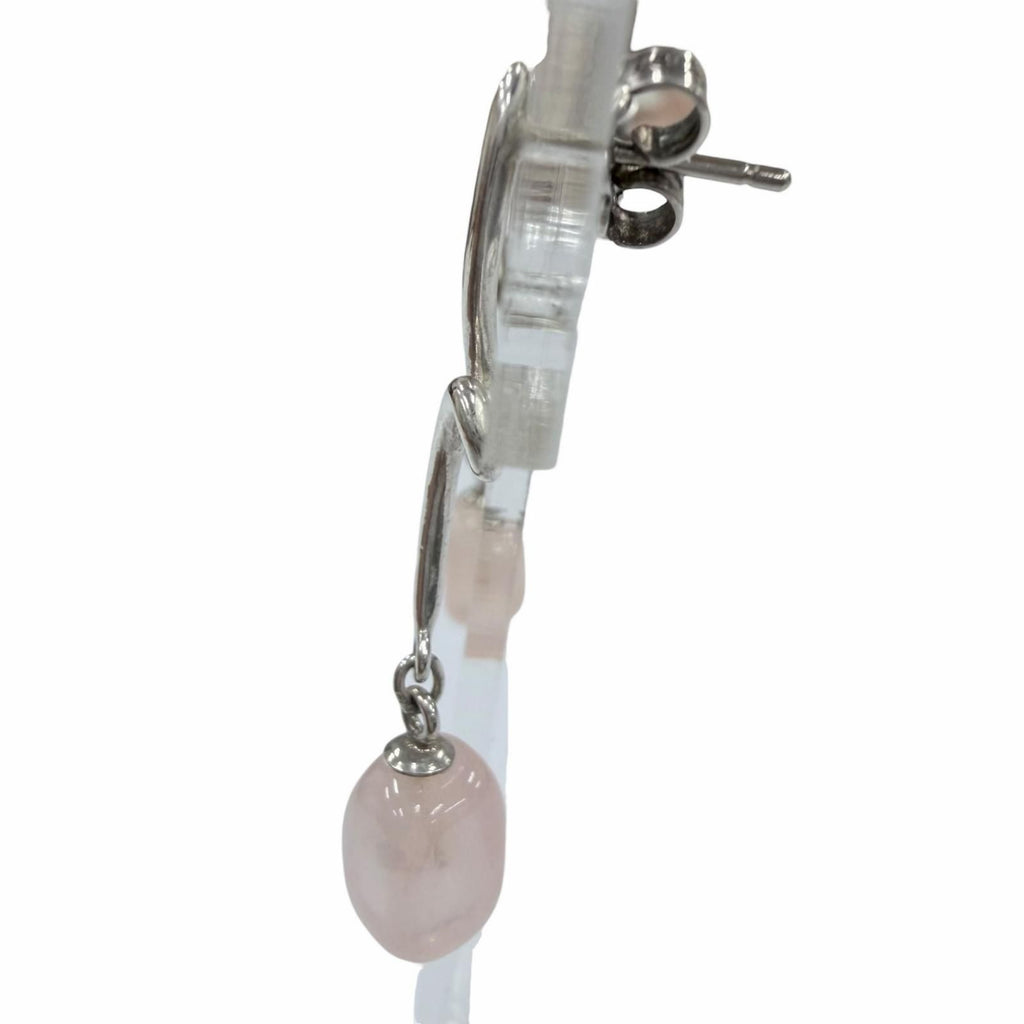 Tiffany & Co 925 Rose Quartz Color Stone Earrings Silver Pink — view 2