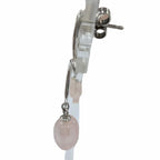 Tiffany & Co 925 Rose Quartz Color Stone Earrings Silver Pink — view 2