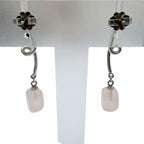 Tiffany & Co 925 Rose Quartz Color Stone Earrings Silver Pink — view 3