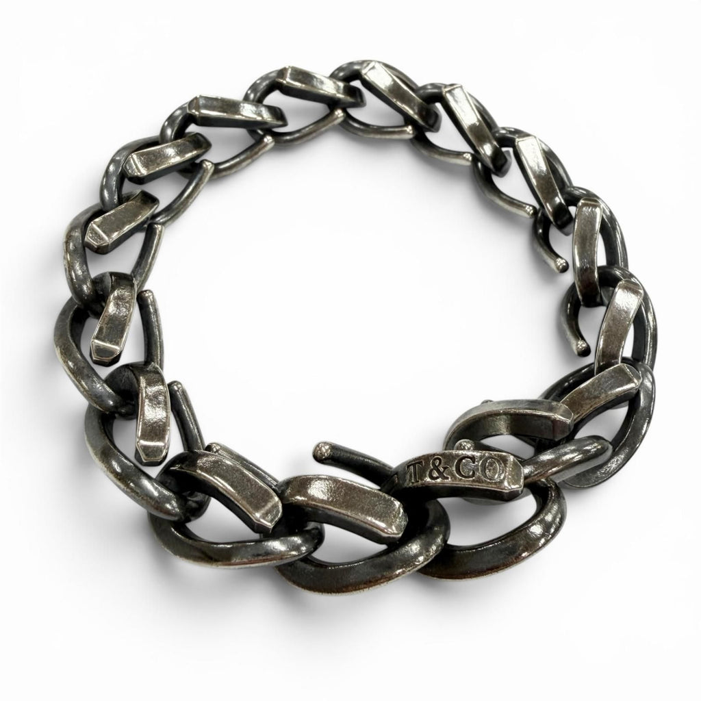 Tiffany & Co Forge Bracelet Large Link Smoked Polished Silver 18