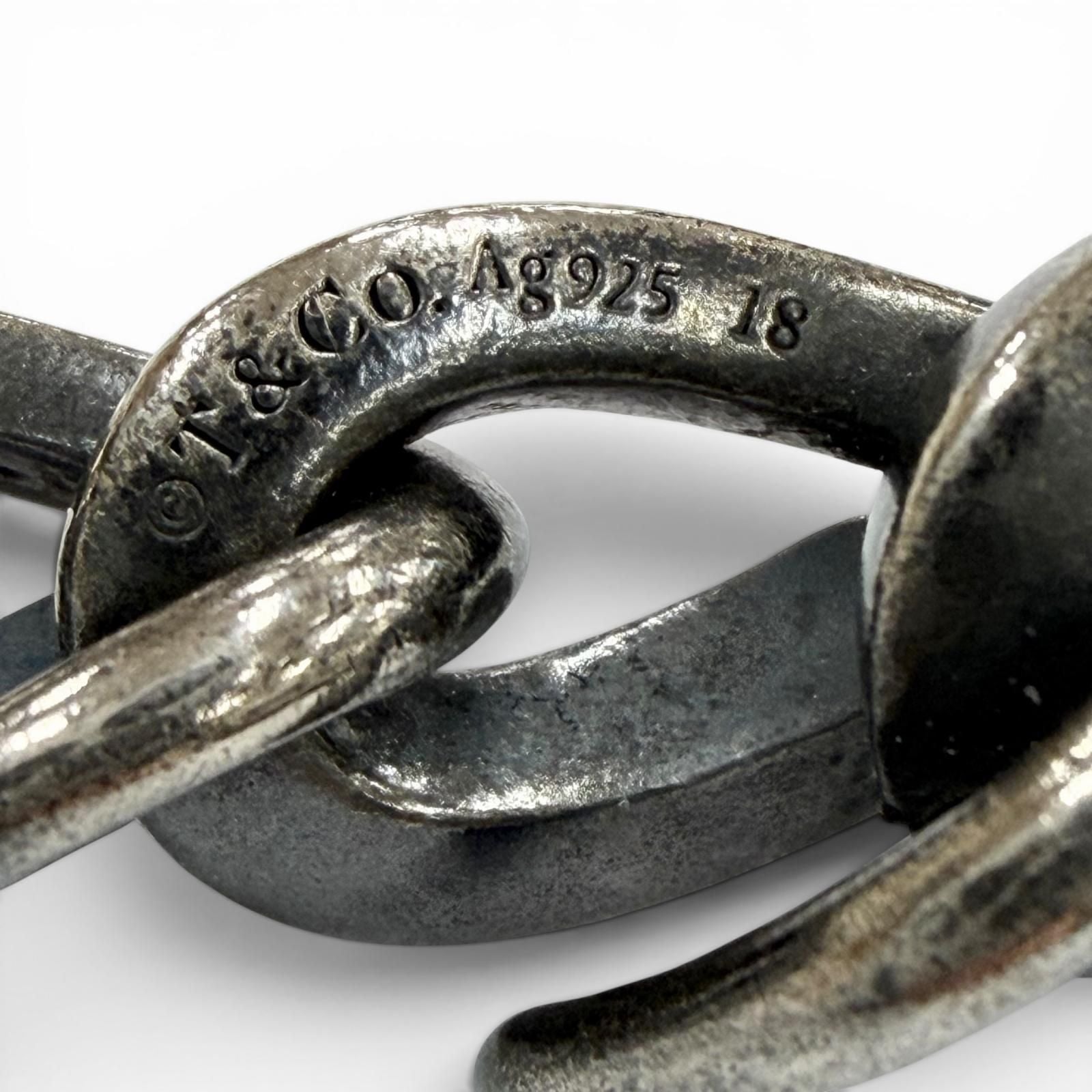 Tiffany & Co Forge Bracelet Large Link Smoked Polished Silver 18 — view 4