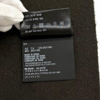 Prada Wool Cashmere Blend Logo Embroidered Fabric with Fringe Scarf Shawl Dark — view 7