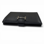Hermes Bearn Mini Box Calf Silver Card Case Business Holder Black — view 5