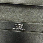Hermes Bearn Mini Box Calf Silver Card Case Business Holder Black — view 8