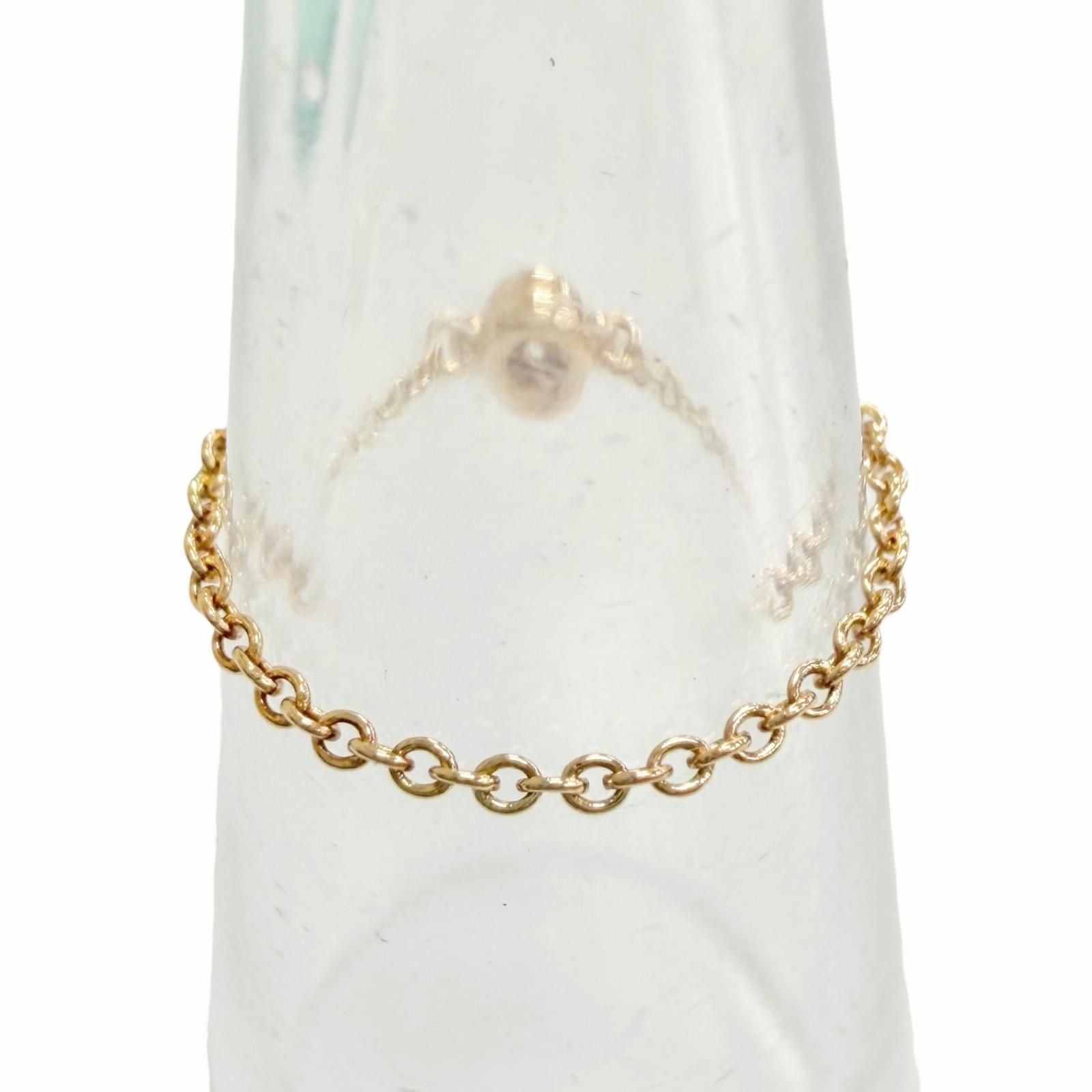 Tiffany & Co by the Yard Chain Ring 18k Gold Diamond Diameter .55 Pink Jp7 — view 6