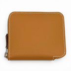 Hermes Compact Silk in Gold Veau Zip Around Coin Case — view 3