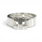 Hermes Cles Motif Ring Silver