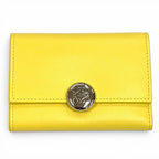 Loewe Pebble Vertical Wallet Small Shiny Napaca Flight Citrine Anagram Trifold