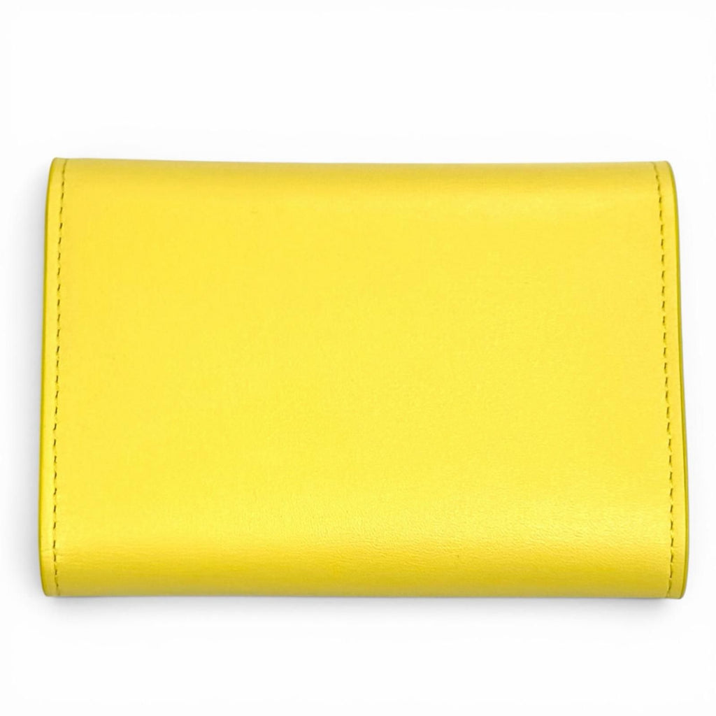 Loewe Pebble Vertical Wallet Small Shiny Napaca Flight Citrine Anagram Trifold — view 3