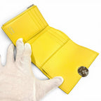 Loewe Pebble Vertical Wallet Small Shiny Napaca Flight Citrine Anagram Trifold — view 5