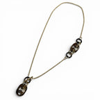 Hermes Pendant Eurydis PM Buffalo Horn Chain Necklace Brown Gold — view 4